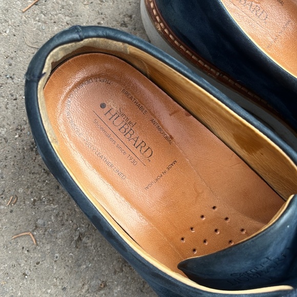 Navy Blue NuBuck & Leather Oxford Shoes - Picture 5 of 11